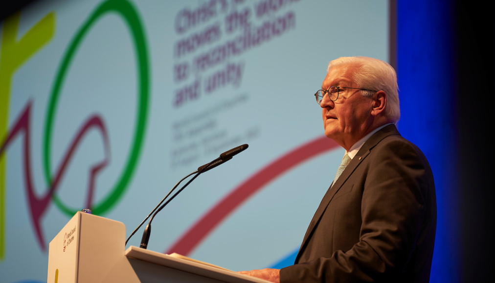 Discours d’ouverture du président allemand Frank-Walter Steinmeier pour la 11e assemblée du Conseil œcuménique des Églises (COE) à Karlsruhe Discours d’ouverture du président allemand Frank-Walter Steinmeier pour la 11e assemblée du Conseil œcuménique des Églises (COE) à Karlsruhe / COE/Albin Hillert