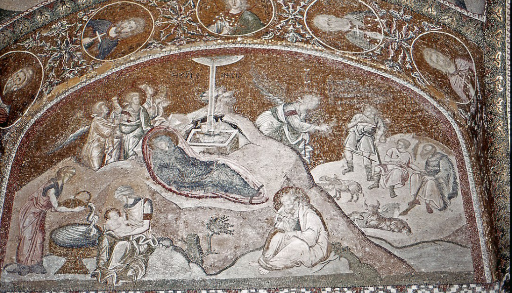 "La nativité", mosaïque de l'église Saint-Sauveur-in-Chora à Istanbul "La nativité", mosaïque de l'église Saint-Sauveur-in-Chora à Istanbul / ©Wikimedia Commons/Daniel Villafruela/CC BY 3.0
