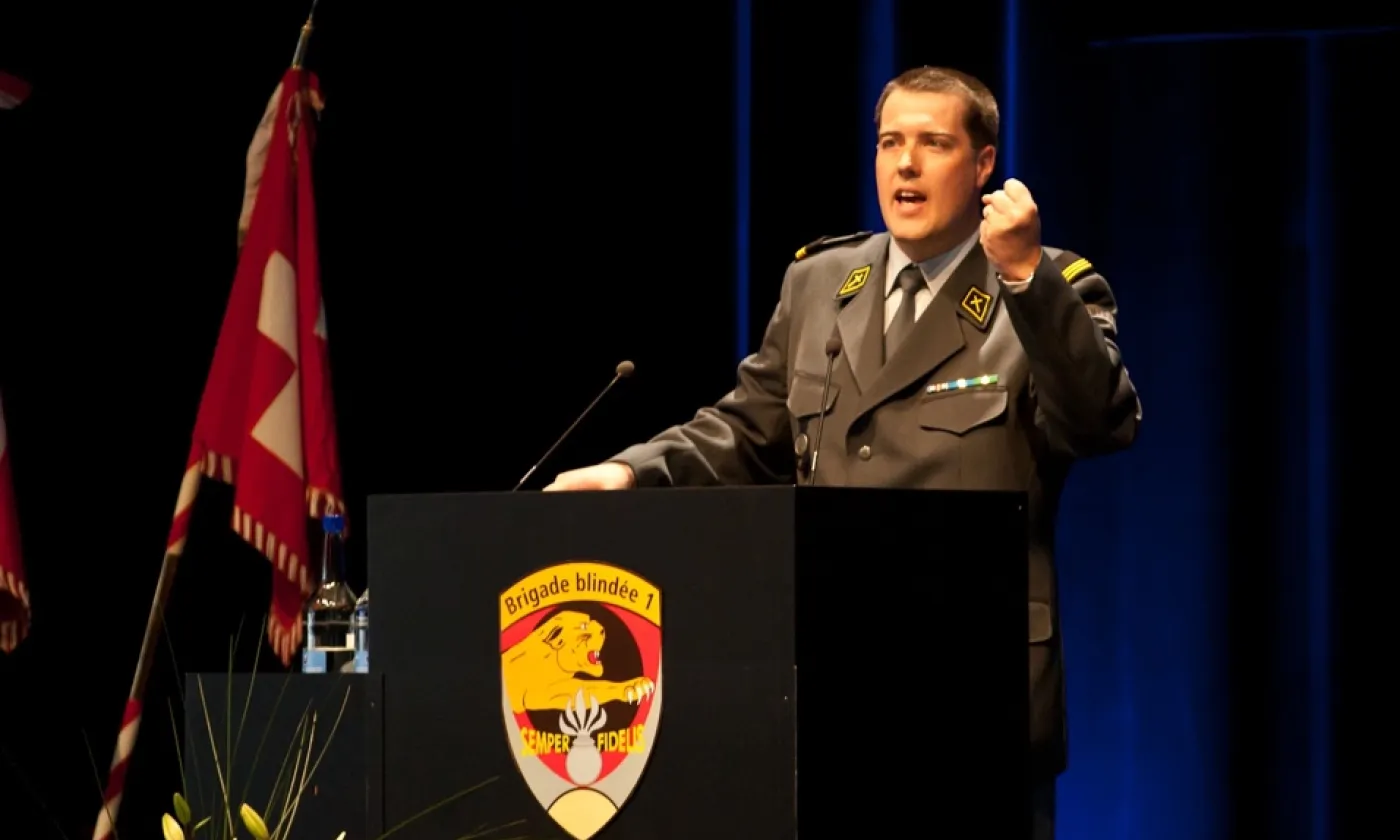 Le capitaine aumônier Vincent Guyaz en chemin | auf dem Weg / DR