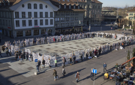 Les manifestants sur la Weisenhausplatz / ©UrsulaMarkus